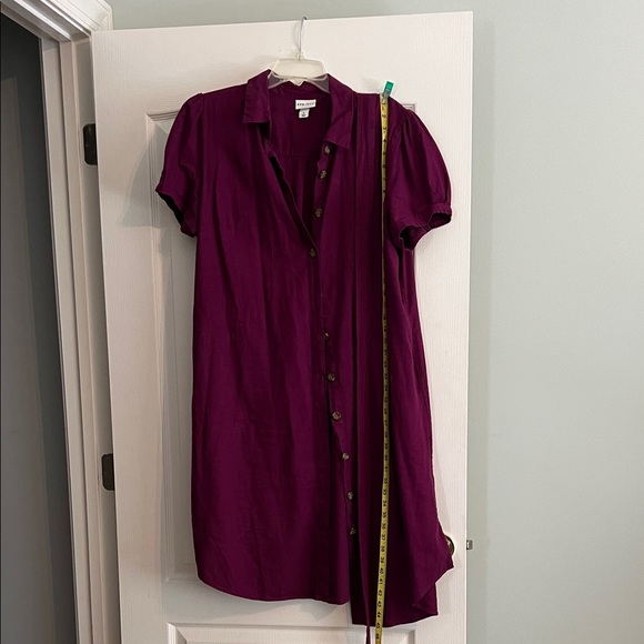 Ava & Viv Rich Purple linen blend dress excellent detailing - Picture 1 of 11